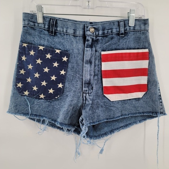 Vintage Navdungaree Repurposed Denim Shorts Size 31 - Picture 5 of 5